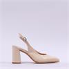 Wonders Vilma Slingback Block Heel - Beige Patent